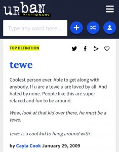 Tewe definition